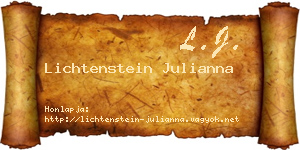 Lichtenstein Julianna névjegykártya